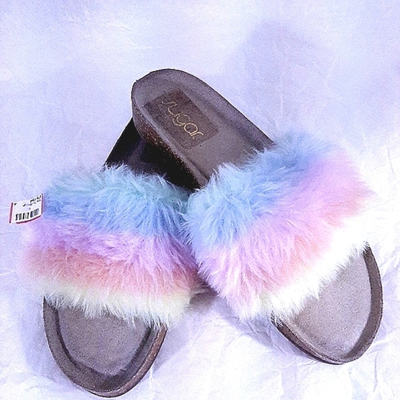Sugar Bravoes Shoes - Sugar Bravoes Tie Dye Diva Open Toe Slide Sandals Pastel Rainbow Pride Sz 9